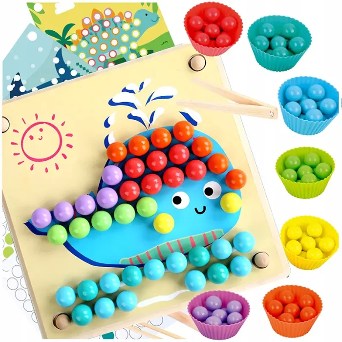 اسباب بازی مونته سوری جایگذاری با انبر طرح حیوانات 40 تکه کد QIYI