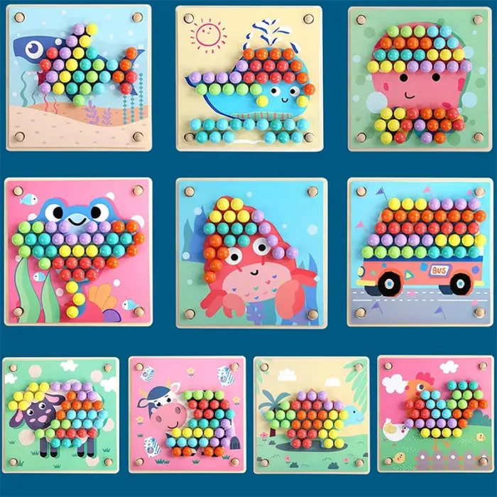 اسباب بازی مونته سوری جایگذاری با انبر طرح حیوانات 40 تکه کد QIYI