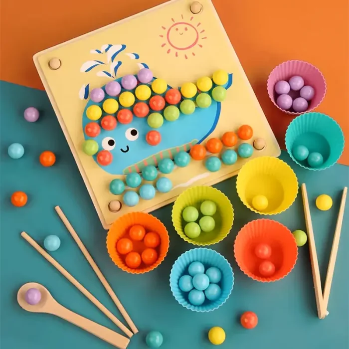 اسباب بازی مونته سوری جایگذاری با انبر طرح حیوانات 40 تکه کد QIYI