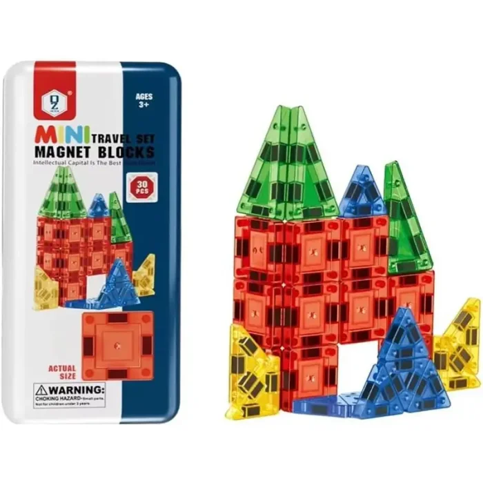 اسباب بازی کاشی مغناطیسی مسافرتی 30 تکه کد HD181A