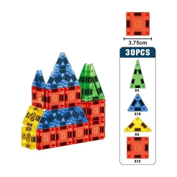 اسباب بازی کاشی مغناطیسی مسافرتی 30 تکه کد HD181A