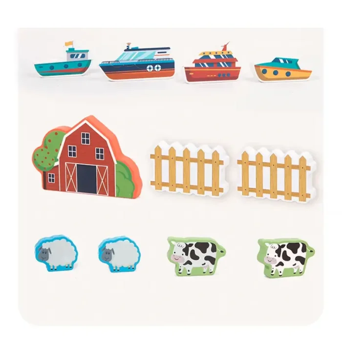 میز قطار بازی چوبی FlyingBoom Train Table Set کد FBTS001