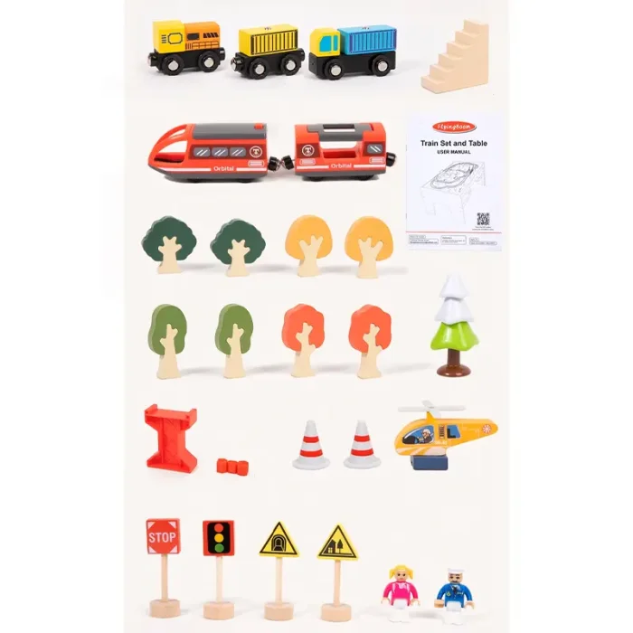 میز قطار بازی چوبی FlyingBoom Train Table Set کد FBTS001