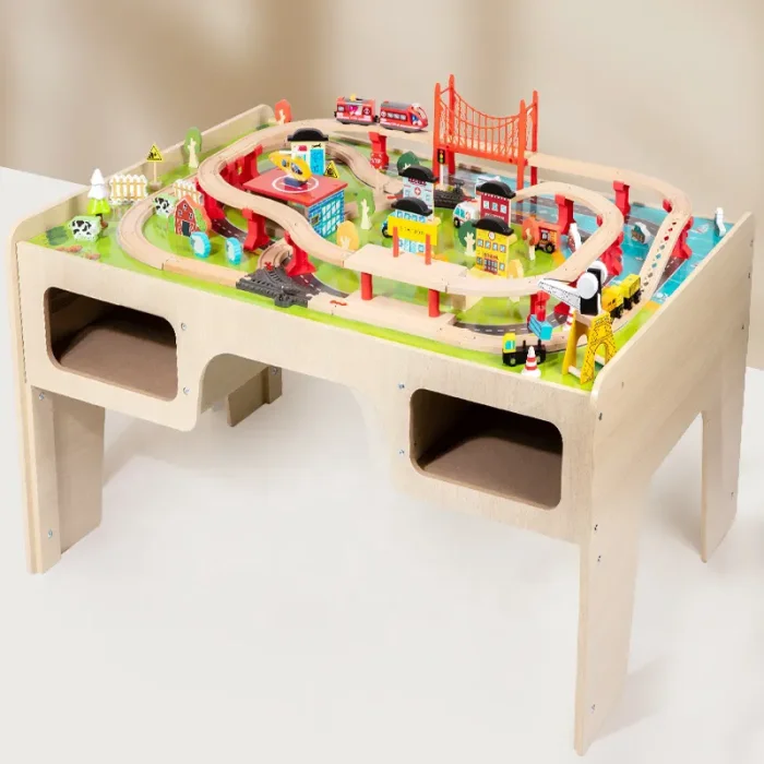 میز قطار بازی چوبی FlyingBoom Train Table Set کد FBTS001