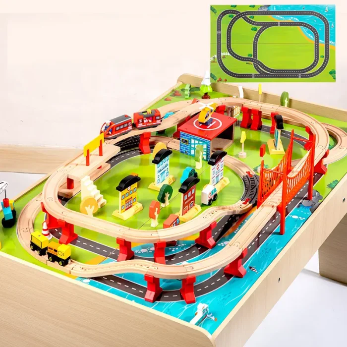 میز قطار بازی چوبی FlyingBoom Train Table Set کد FBTS001
