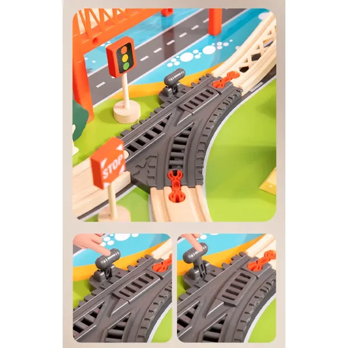 میز قطار بازی چوبی FlyingBoom Train Table Set کد FBTS001
