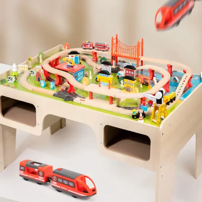 میز قطار بازی چوبی FlyingBoom Train Table Set کد FBTS001