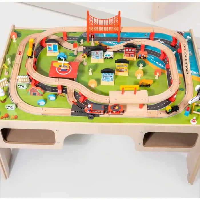 میز قطار بازی چوبی FlyingBoom Train Table Set کد FBTS001