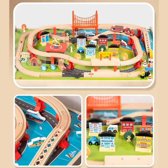 میز قطار بازی چوبی FlyingBoom Train Table Set کد FBTS001