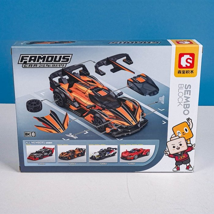 لگو ماشین مسابقه 303 تکه رنگ مشکی نارنجی کد 714561