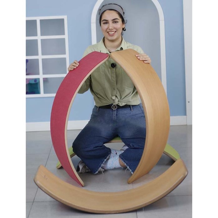 تخته تعادلی چوبی سایز بزرگ با زیره مشکی curvy مدل P/5555/ME