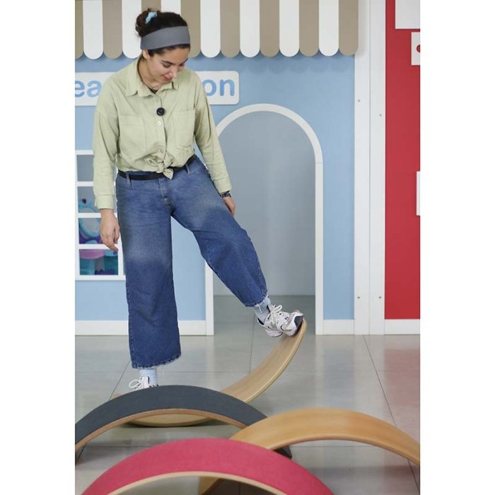 تخته تعادلی چوبی سایز بزرگ با زیره صورتی curvy مدل P/5555/GH