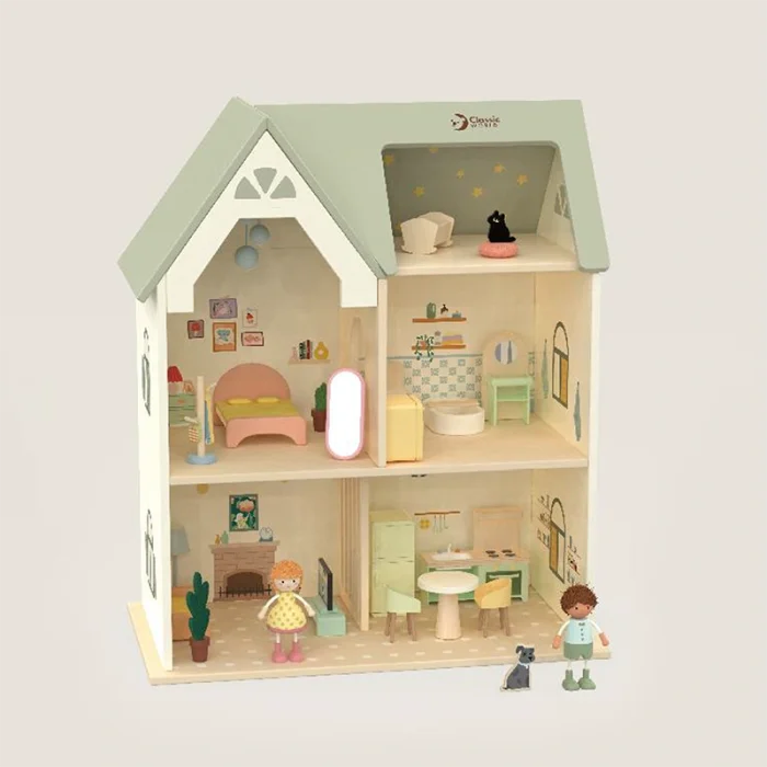 خانه عروسک چوبی کلاسیک ورلد Cozy Cottage Classic World کد  50638