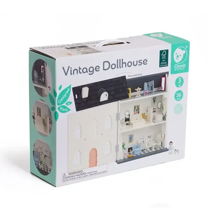 خانه عروسک چوبی کلاسیک ورلد Cozy Cottage Classic World کد  50638