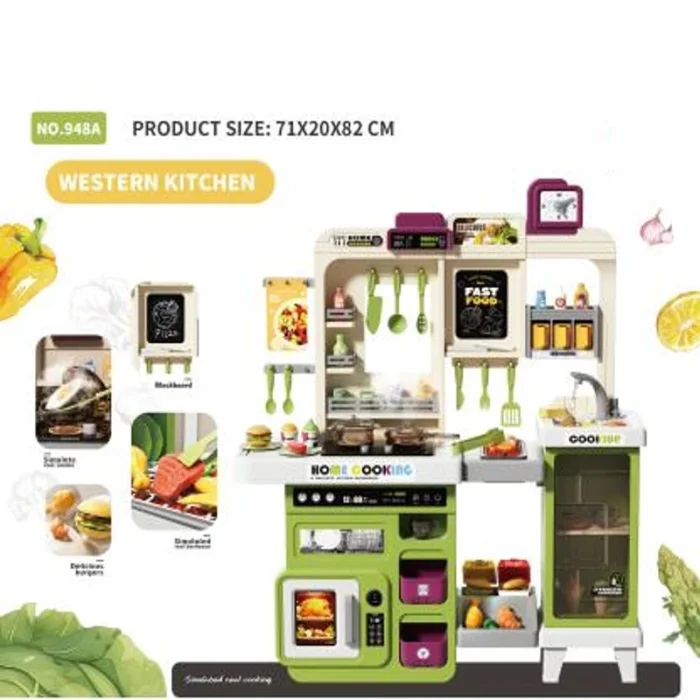 آشپزخانه کودک بزرگ 75 تکه رنگ سبز کد 948A