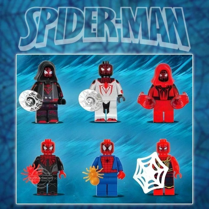 مینی فیگور 6 عددی طرح اسپایدرمن کد 22639