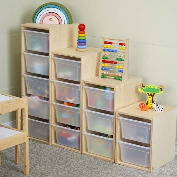 قفسه اسباب بازی و نظم دهنده کودکان باکس شفاف کد 6117131