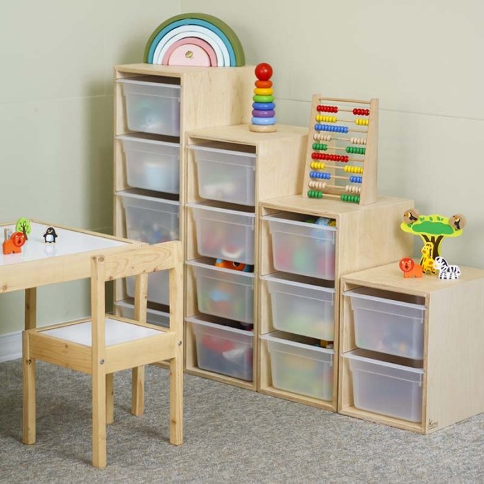 قفسه اسباب بازی و نظم دهنده کودکان باکس شفاف کد 6117131