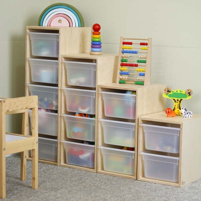 قفسه اسباب بازی و نظم دهنده کودکان باکس شفاف تکی کد 6121548