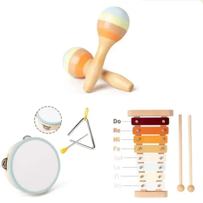 اسباب بازی ست موسیقی چوبی 6 عددی کد TB01225080140