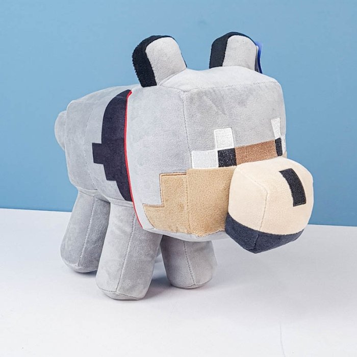 عروسک گرگ ماینکرافت سایز متوسط Minecraft Wolf کد AF100353