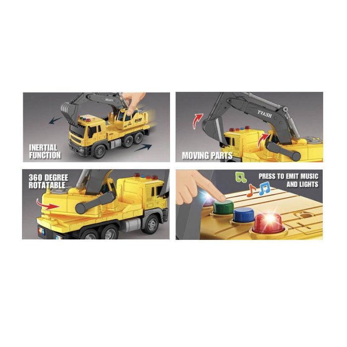 اسباب بازی ماشین  راهسازی موزیکال مدل بیل مکانیکی  کد  JS103