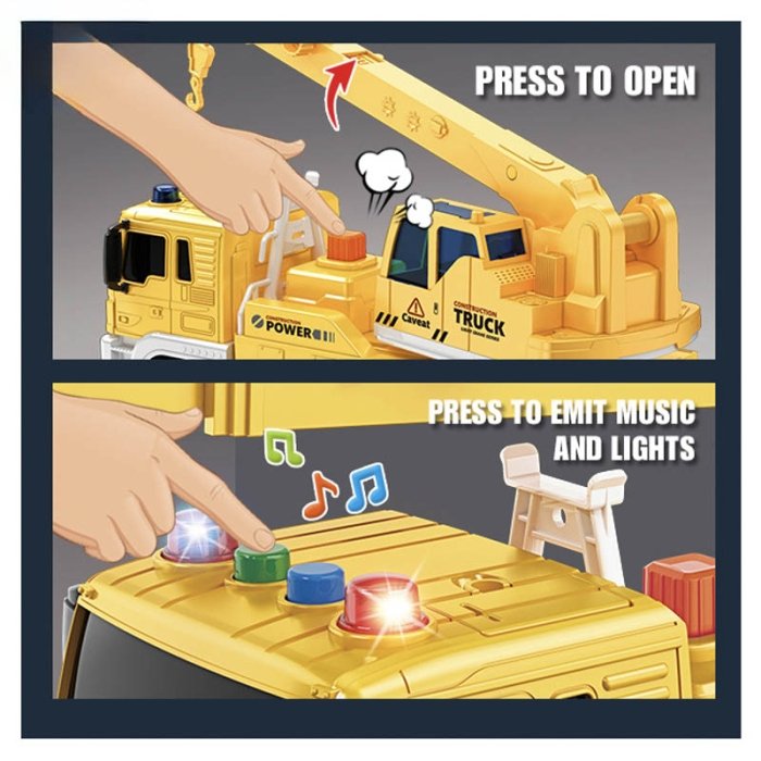 اسباب بازی ماشین راهسازی موزیکال مدل جرثقیل کد JS105