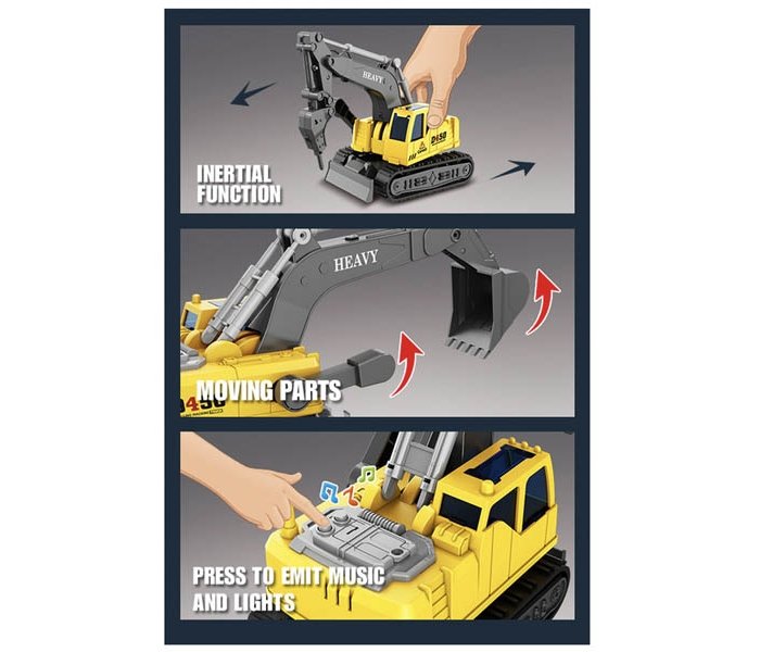 اسباب بازی ماشین  راهسازی موزیکال مدل بیل مکانیکی  کد  JS112