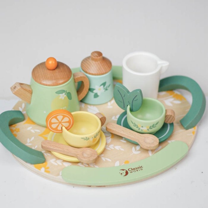 ست چای خوری چوبی کلاسیک ورلد Vintage Afternoon Tea Set classic world کد 50576
