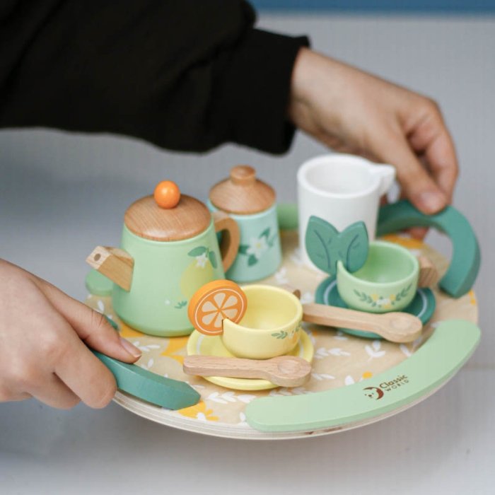 ست چای خوری چوبی کلاسیک ورلد Vintage Afternoon Tea Set classic world کد 50576