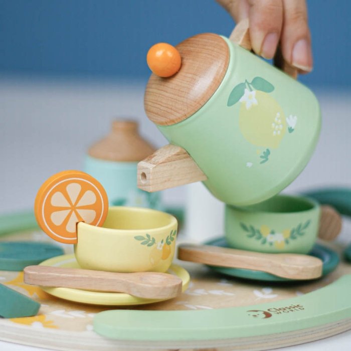 ست چای خوری چوبی کلاسیک ورلد Vintage Afternoon Tea Set classic world کد 50576