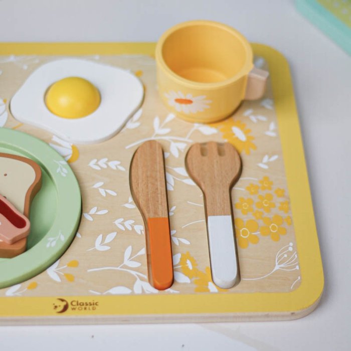 ست صبحانه خوری چوبی کلاسیک ورلد Vintage Breakfast Tray classic world کد 50575