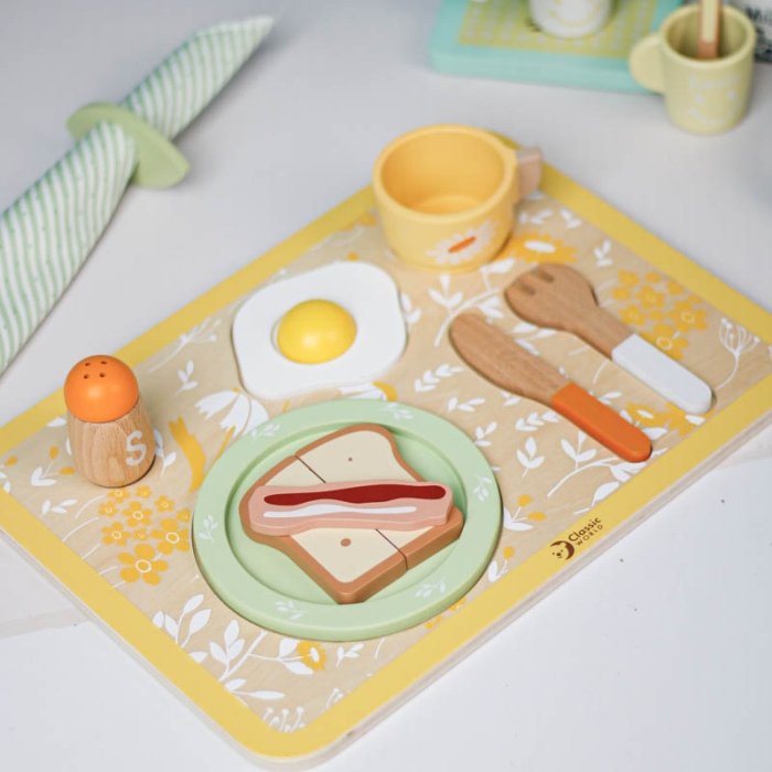 ست صبحانه خوری چوبی کلاسیک ورلد Vintage Breakfast Tray classic world کد 50575