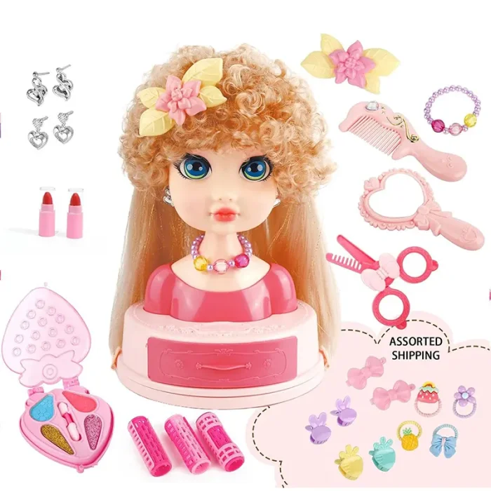 نیم تنه آرایش مو و صورت دخترانه مو فر کد SR004