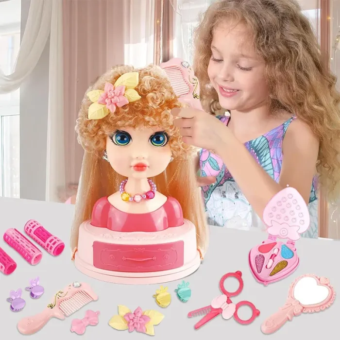 نیم تنه آرایش مو و صورت دخترانه مو فر کد SR004