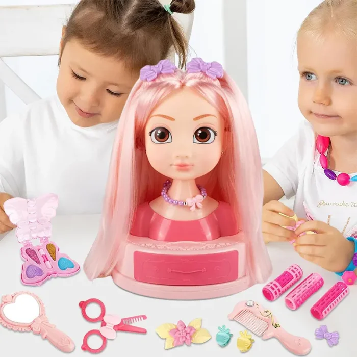 نیم تنه آرایش مو و صورت دخترانه مو صاف کد SR002