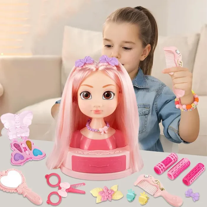 نیم تنه آرایش مو و صورت دخترانه مو صاف کد SR002