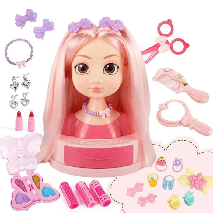 نیم تنه آرایش مو و صورت دخترانه مو صاف کد SR002