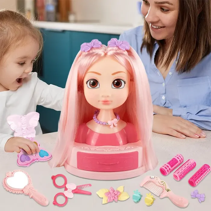 نیم تنه آرایش مو و صورت دخترانه مو صاف کد SR002