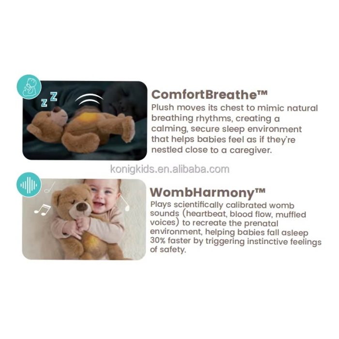 عروسک خواب موزیکال کودک خرس قهوه ای کد KK00325060002