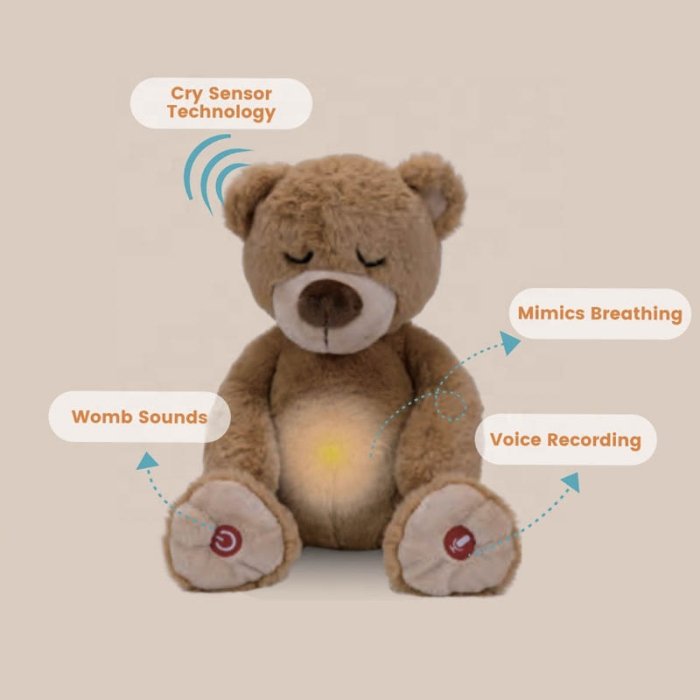 عروسک خواب موزیکال کودک خرس قهوه ای کد KK00325060002