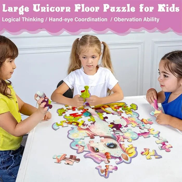 پازل کودک 45 تکه مدل یونیکورن GLITTER PUZZLE جنگل کد 88950