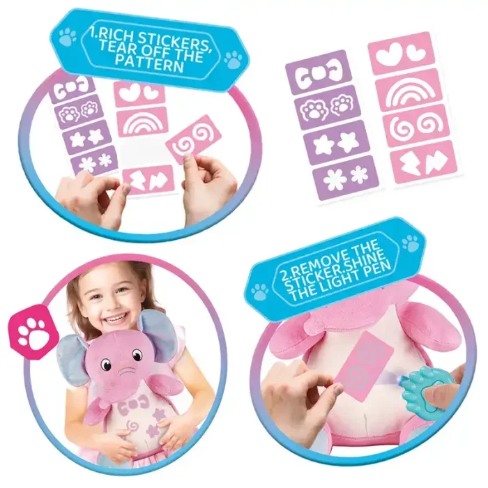 عروسک پولیشی LED دار طرح فیل کد DR5202