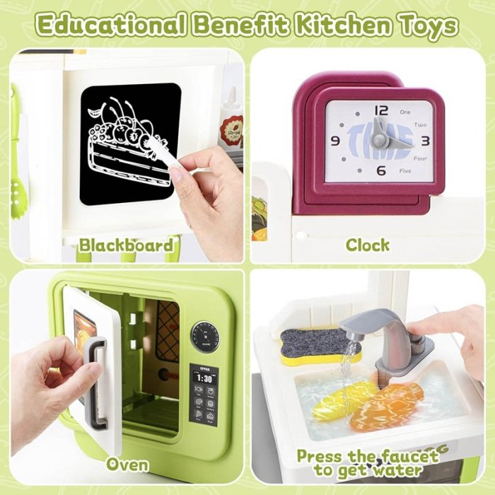 آشپزخانه کودک بزرگ 75 تکه رنگ سبز کد 948A