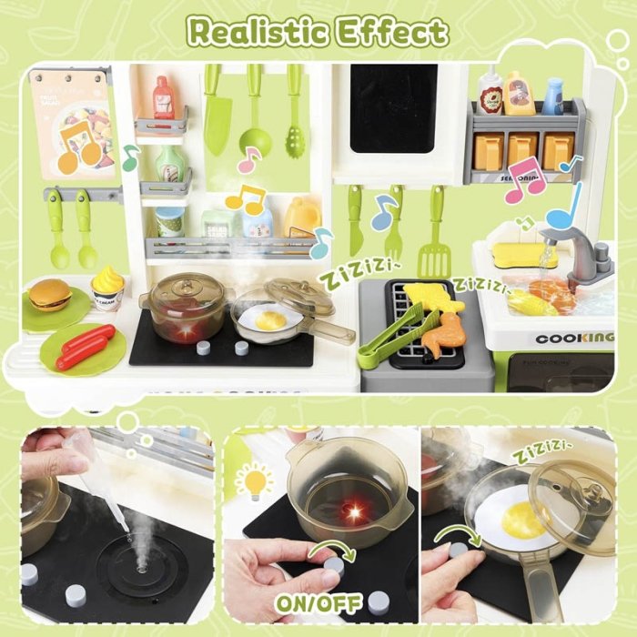 آشپزخانه کودک بزرگ 75 تکه رنگ سبز کد 948A