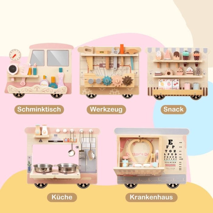 اسباب بازی چوبی ایستگاه مشاغل مدل قطار کد TB3225090168