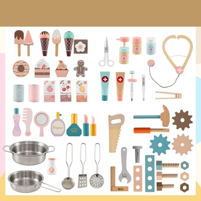 اسباب بازی چوبی ایستگاه مشاغل مدل قطار کد TB3225090168