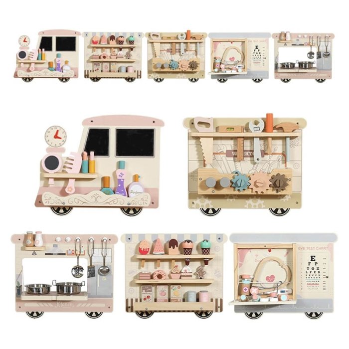 اسباب بازی چوبی ایستگاه مشاغل مدل قطار کد TB3225090168