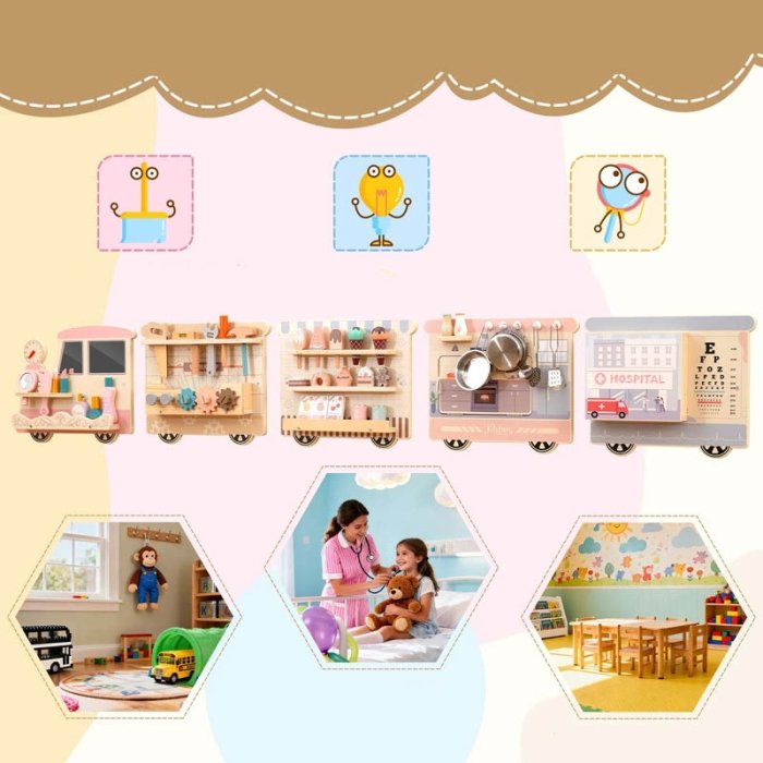 اسباب بازی چوبی ایستگاه مشاغل مدل قطار کد TB3225090168