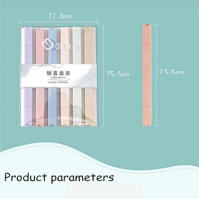 هایلایتر 6 عددی پاستلی نود دو طرفه کد WD0566B